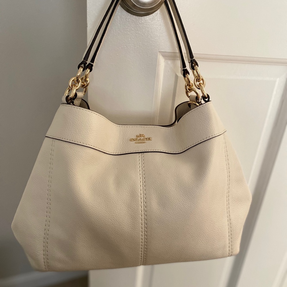 Coach bag NWOT cream leather gold